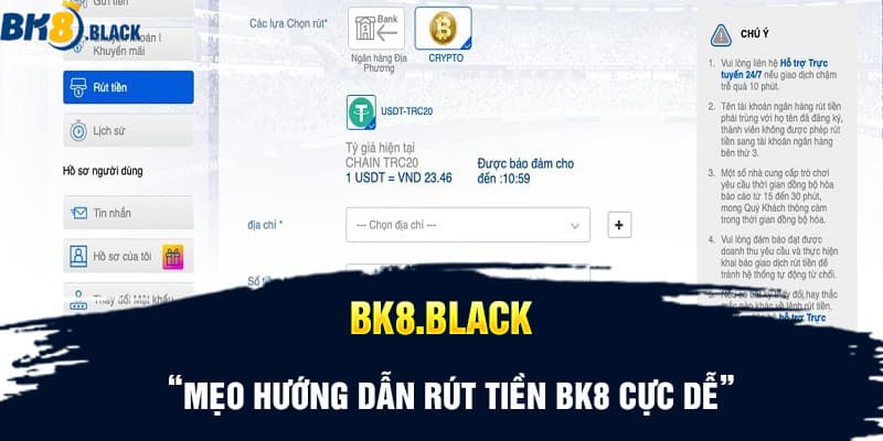 Mẹo hướng dẫn rút tiền BK8 cực dễ